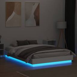 Berkfield Home Bed Frame with LED without Mattress White 160x200 cm - thumbnail 4
