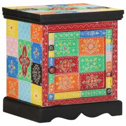 Berkfield Home Bedside Cabinet Multicolour 40x35x45 cm Solid Wood Mango - Size: 40 x 35 x 45 cm - thumbnail 1