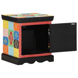 Berkfield Home Bedside Cabinet Multicolour 40x35x45 cm Solid Wood Mango - Size: 40 x 35 x 45 cm - thumbnail 3