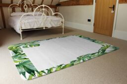 Benjamin Tate Design Botanical Leaves Border Designer Rug in Natural - Size: Large - thumbnail 3