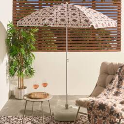 OHS Tiles Print Parasol Umbrella Garden Outdoor Canopy Sun Shade Beach - thumbnail 1