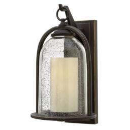 Netlighting Quincy Outdoor Medium Wall Lantern Light Oil Rubbed Bronze IP44 E27 in Brown