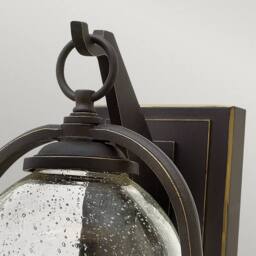 Netlighting Quincy Outdoor Medium Wall Lantern Light Oil Rubbed Bronze IP44 E27 in Brown - thumbnail 3
