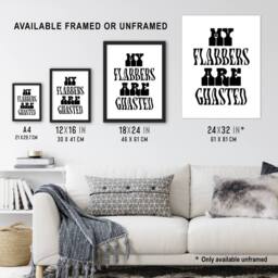 Artery8 My Flabbers Are Ghasted Black & White Funny Framed Wall Art Print - Size: A4 - thumbnail 3
