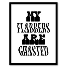 Artery8 My Flabbers Are Ghasted Black & White Funny Framed Wall Art Print - Size: A4 - thumbnail 1