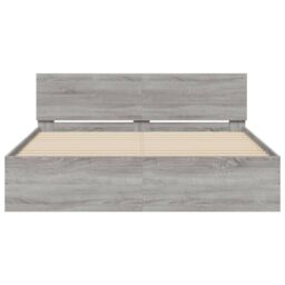 Berkfield Home Bed Frame without Mattress Grey Sonoma 150x200 cm King Size - thumbnail 5