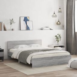 Berkfield Home Bed Frame without Mattress Grey Sonoma 150x200 cm King Size - thumbnail 1