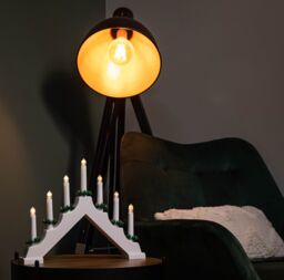 Samuel Alexander 41cm Battery Operated Light up White Christmas Candle Bridge with 7 Warm White LEDs - thumbnail 2