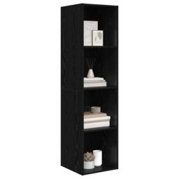 Berkfield Home TV Cabinet Black oak 37 x 37 x 142.5 cm Engineered wood - thumbnail 3