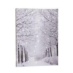 Samuel Alexander 40 x 30cm Battery Operated Light up Fibre Optic Winter Avenue Christmas Wall Canvas in White - Size: 40 x 30 cm - thumbnail 8