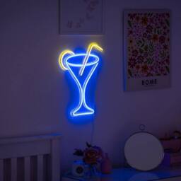 Havendro Cocktail Glass Neon Wall Lights LED Signs Party Kids Decoration Bedroom Hanging Lamp - thumbnail 3