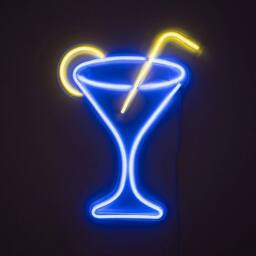 Havendro Cocktail Glass Neon Wall Lights LED Signs Party Kids Decoration Bedroom Hanging Lamp - thumbnail 1