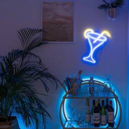 Havendro Cocktail Glass Neon Wall Lights LED Signs Party Kids Decoration Bedroom Hanging Lamp - thumbnail 2