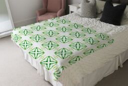 Benjamin Tate Design Green Extraordinary Boho Chic Summer Design Blanket in Natural - Size: 120 cm x 150 cm - thumbnail 3