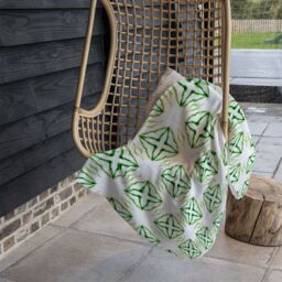 Benjamin Tate Design Green Extraordinary Boho Chic Summer Design Blanket in Natural - Size: 120 cm x 150 cm - thumbnail 4