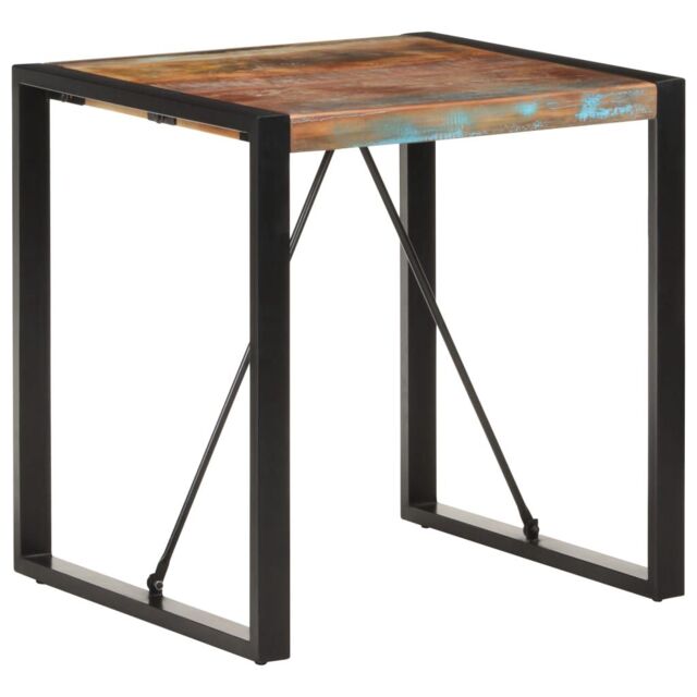 Berkfield Home Dining Table 70x70x75 cm Solid Reclaimed Wood in Black - Size: 70 x 70 x 75 cm - image 1
