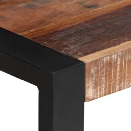 Berkfield Home Dining Table 70x70x75 cm Solid Reclaimed Wood in Black - Size: 70 x 70 x 75 cm - thumbnail 3