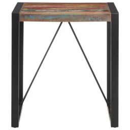 Berkfield Home Dining Table 70x70x75 cm Solid Reclaimed Wood in Black - Size: 70 x 70 x 75 cm - thumbnail 2