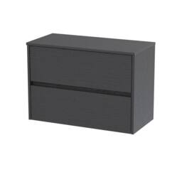 Balterley Chartley 2 Drawer Wall Hung Vanity Unit, Graphite Grey, 800mm in Grey - thumbnail 1