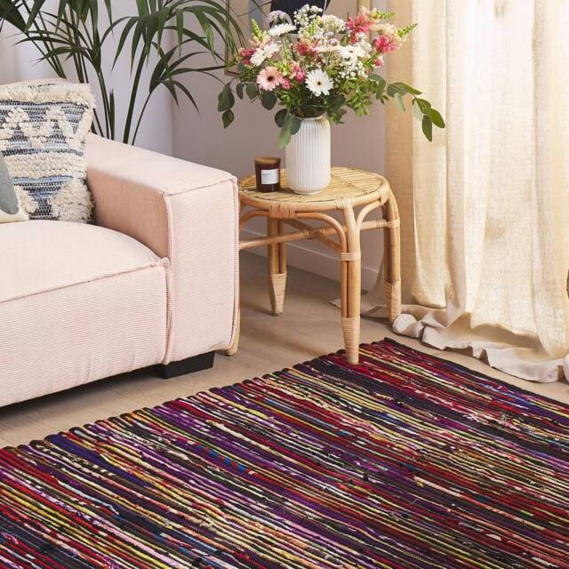Wyld and Coco Dark Multicolour Handwoven Cotton-Blend Rug 160 x 230 cm - Size: 160 cm x 230 cm - image 1