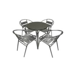 NESTLUNE Garden Furniture Sets, Catering Furniture in Silver - Size: 100 cm x 15 cm