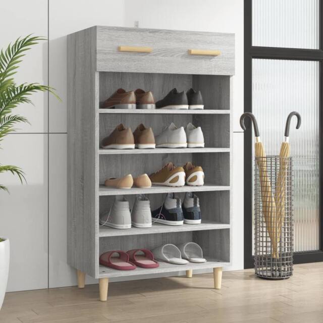 Berkfield Home Shoe Cabinet Grey Sonoma 60x35x105 cm Engineered Wood - Size: 60 x 35 x 105 cm - image 1