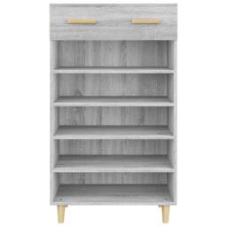 Berkfield Home Shoe Cabinet Grey Sonoma 60x35x105 cm Engineered Wood - Size: 60 x 35 x 105 cm - thumbnail 6