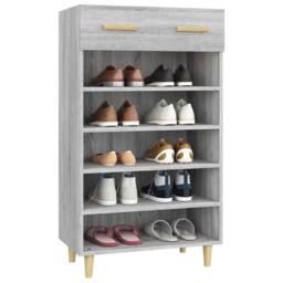 Berkfield Home Shoe Cabinet Grey Sonoma 60x35x105 cm Engineered Wood - Size: 60 x 35 x 105 cm - thumbnail 4