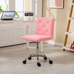 STILVORA Pink Faux Leather Swivel Office Chair - thumbnail 2