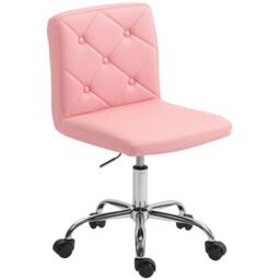 STILVORA Pink Faux Leather Swivel Office Chair - thumbnail 5