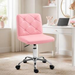 STILVORA Pink Faux Leather Swivel Office Chair