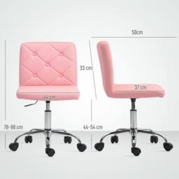 STILVORA Pink Faux Leather Swivel Office Chair - thumbnail 3