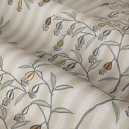 Sanderson Chinese Lanterns Embroidered Room Darkening Pencil Pleat Curtains in Beige - Size: 117 cm width x 183 cm drop - thumbnail 5