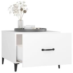 Berkfield Home Coffee Table with Metal Legs 2 pcs White 50x50x40 cm - Size: 50 x 50 x 40 cm - thumbnail 5