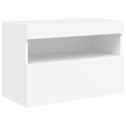 Berkfield Home TV Wall Cabinet with LED Lights White 60x30x40 cm - Size: 60 x 30 x 40 cm - thumbnail 3