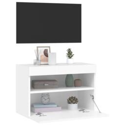 Berkfield Home TV Wall Cabinet with LED Lights White 60x30x40 cm - Size: 60 x 30 x 40 cm - thumbnail 7