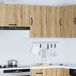 Berkfield Home Kitchen Wall Cabinet¬†Porto Artisan Oak Engineered Wood in Brown - thumbnail 4