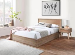 Time4sleep Frances Rattan Oak Finish 1 Drawer Bedside in Light Oak - thumbnail 2