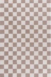 THE RUGS Loft Checkered Living Room Area Rug & Runners Soft Pile in Beige - Size: 80 cm x 150 cm - thumbnail 1