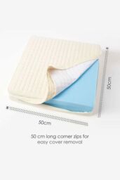 Homescapes Cotton Orthopaedic Foam Armchair Booster Cushion in Cream - Size: 50 cm x 50 cm - thumbnail 6