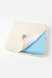 Homescapes Cotton Orthopaedic Foam Armchair Booster Cushion in Cream - Size: 50 cm x 50 cm - thumbnail 2