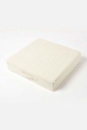 Homescapes Cotton Orthopaedic Foam Armchair Booster Cushion in Cream - Size: 50 cm x 50 cm - thumbnail 3