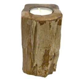 KDMD Petrified Wood Candle Holder - Single Tall in Brown - thumbnail 2