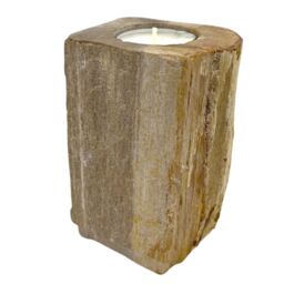 KDMD Petrified Wood Candle Holder - Single Tall in Brown - thumbnail 3