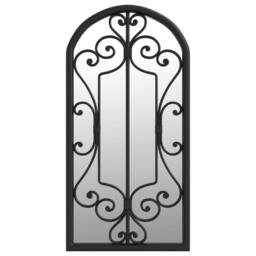 Berkfield Home Decorative Garden Mirror Black 70x30 cm Iron for Outdoor Use - thumbnail 3