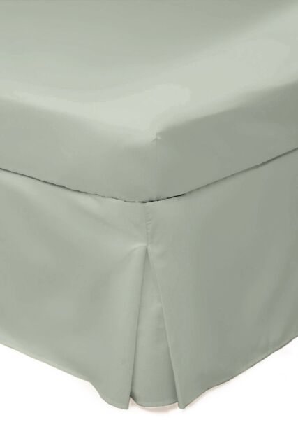 Belledorm Easy Care 200 Thread Count Cotton Polyester Percale Platform Valance in Pale Green - Size: King - image 1