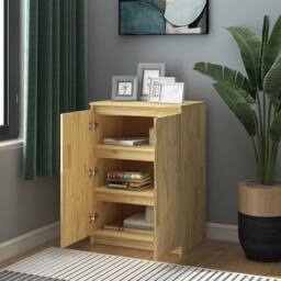 Berkfield Home Sideboard 60x36x84 cm Solid Pinewood in Brown - Size: 60 x 36 x 84 cm - thumbnail 3