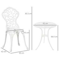 STILVORA Bistro Set with aluminium structure white - thumbnail 3