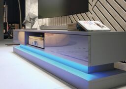 Creative Furniture Bloom TV Unit 180cm - A Functional & Contemporary Cabinet with Gloss Doors & LED Lights in Dark Grey - thumbnail 4