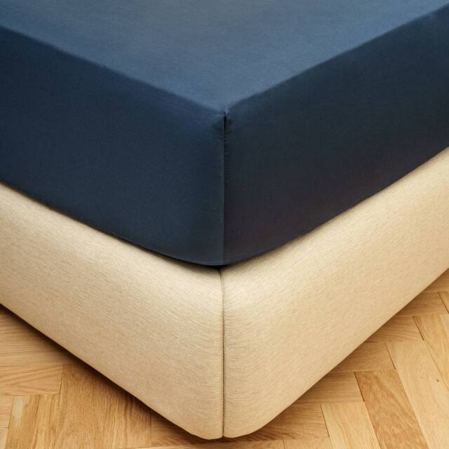 Bedable 100% Cotton Deep Fitted Sheet Sateen 460 Thread Count - (Up to 36cm) in Navy - Size: Single Fitted - image 1
